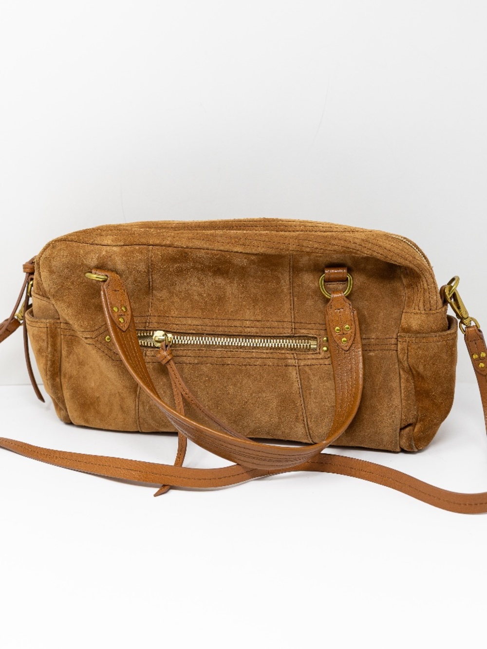 Jerome Dreyfuss Lucky Genuine Suede Leather Hobo Convertible Shoulder Purse Bag